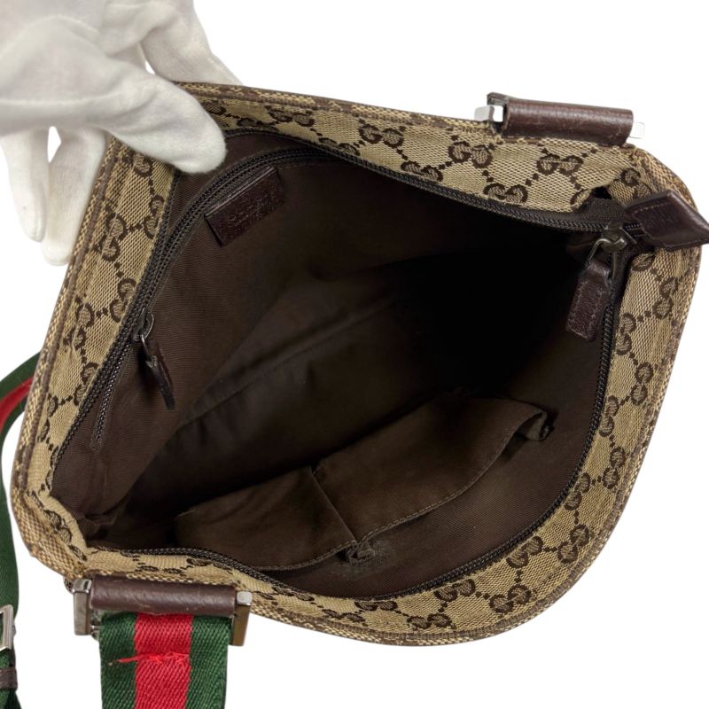 Gucci Sherry Line Shoulder Bag Crossbody Bag GG Canvas Brown