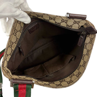 Gucci Sherry Line Shoulder Bag Crossbody Bag GG Canvas Brown