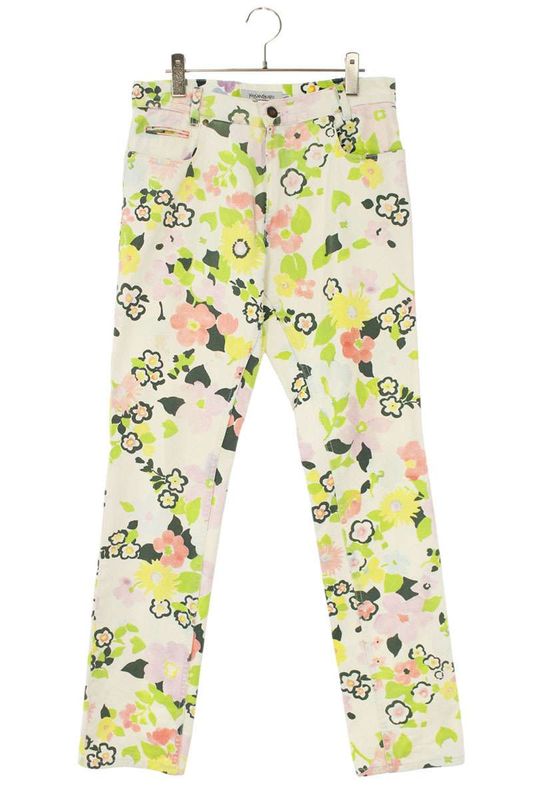 Yves Saint Laurent Flower Long Pants Men's