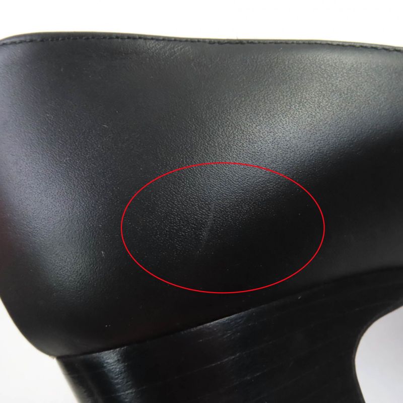 Hermes Silver Hardware Collierd Chien Delicate Square Toe Chunky Heel Leather