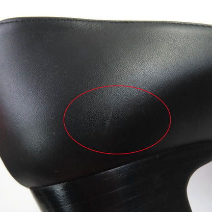 Hermes Silver Hardware Collierd Chien Delicate Square Toe Chunky Heel Leather