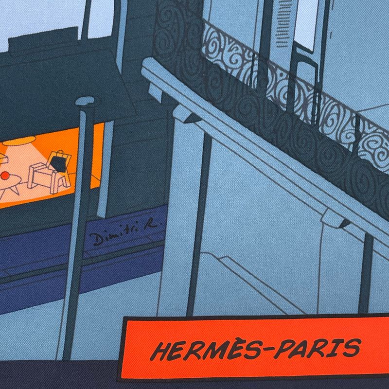Hermes Carre 90 Scarf Space Shopping At Faubourg Blue