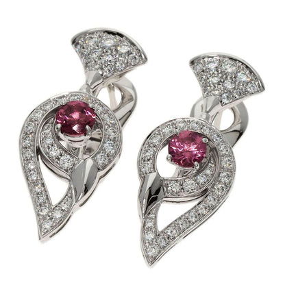 Bvlgari Bulgari DIVA Dream Tourmaline Diamond Earrings 18K White Gold Ladies