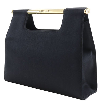 Chanel Party Bag Vintage Satin Black Ladies Handbag