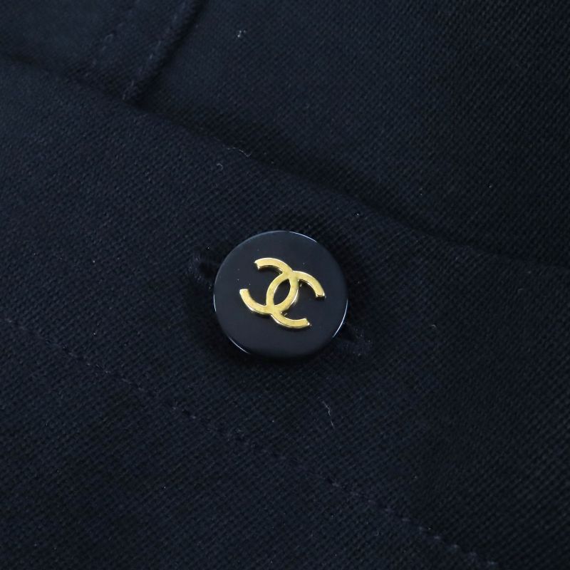 CHANEL Vintage P04919 100% Wool Coco Mark Button Coco Button Tight Skirt Lined