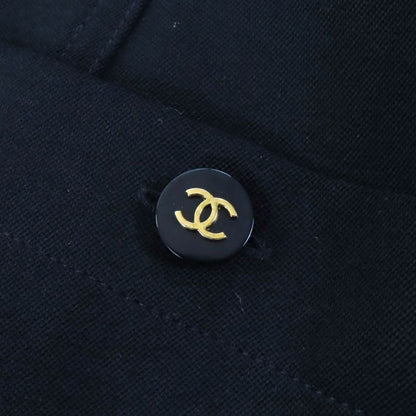 CHANEL Vintage P04919 100% Wool Coco Mark Button Coco Button Tight Skirt Lined