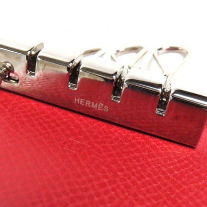 Hermes Bearn H Logo Silver Hardware Vaux Epson 4-ribbon Key Case Red L