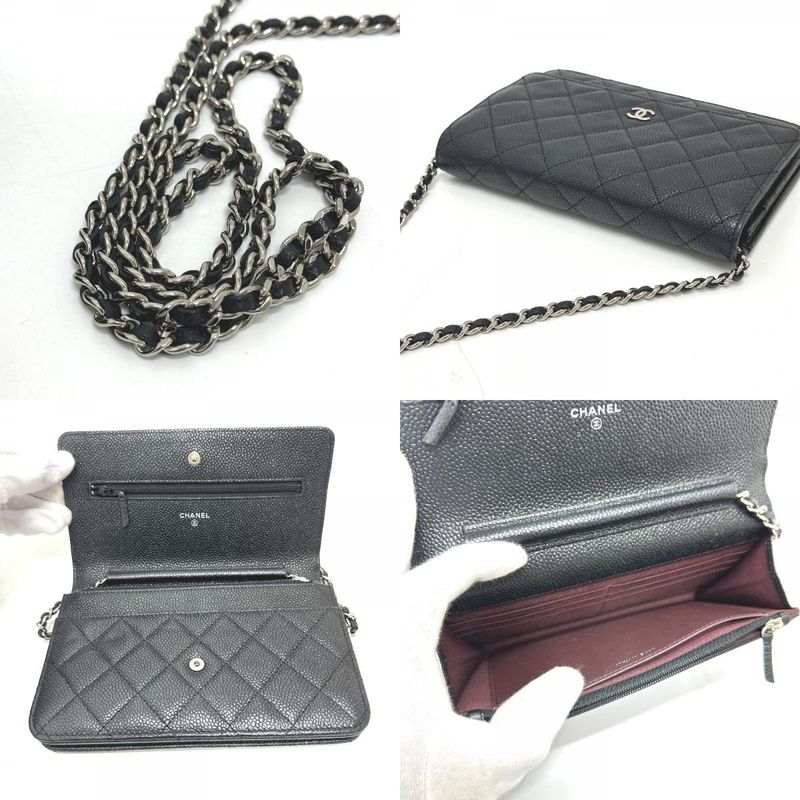 Chanel Shoulder Bag Ap0250 Caviar Skin Black