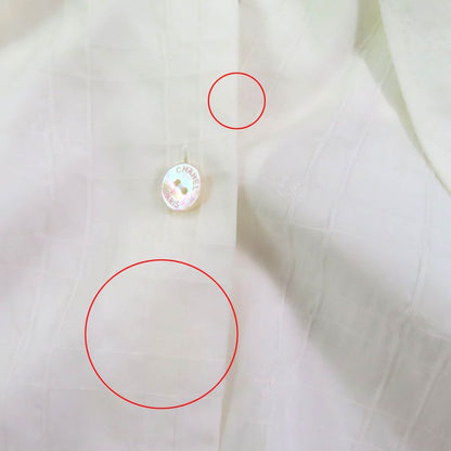 CHANEL P78855 Silk Blend Coco Mark Sleeveless Shirt Blouse With Logo Button