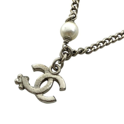 Chanel Bracelet C21B Coco Mark Accessories Jewelry Faux Pearl Rhinestone Silver