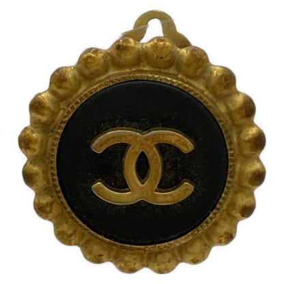 Chanel Earring Coco Mark Gold And Black Earrings (one Side)
