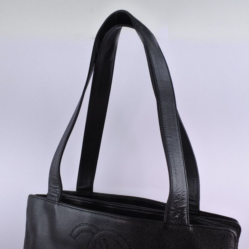 Chanel Shoulder Tote Caviar Skin Black Ladies Tote Bag