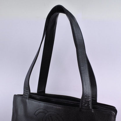 Chanel Shoulder Tote Caviar Skin Black Ladies Tote Bag