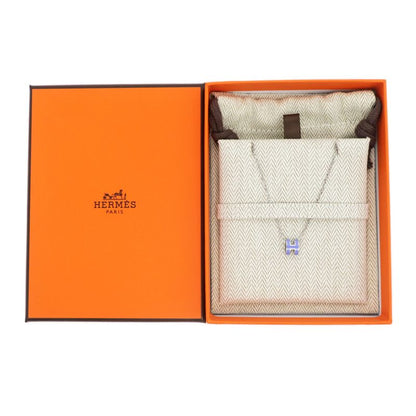 Hermes Necklace Pop Ash Mini Pendant H Lila Silver-color- Accessories-