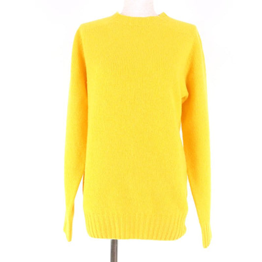 Celine 2 3go0/799a 100% Wool Phoebe Period Oversized Crewneck Knit Yellow XS