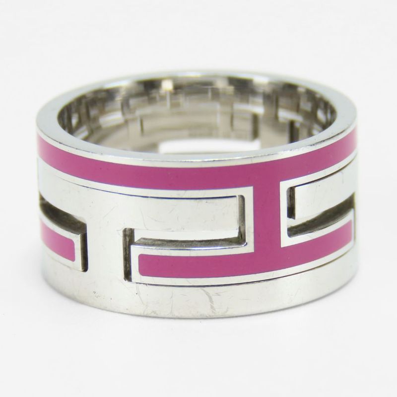 Hermes RING - RING MOVE ASH 51 Silver 925 Approx 7.2g Silver Pink Accessory