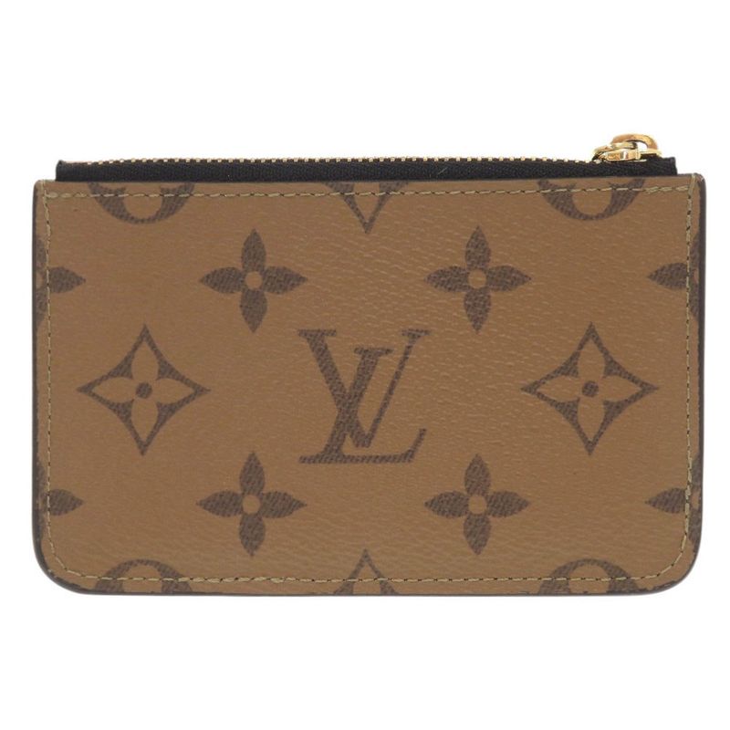 Louis Vuitton Porte Carte Romy Monogram Reverse M81912 IC Chip Brown Card Case
