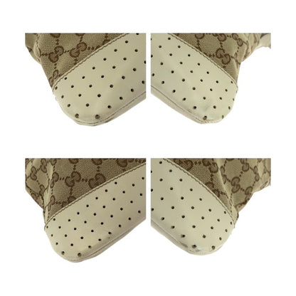 Gucci Beige Ivory Silver Hardware GG Canvas 145857 Shoulder Bag Pochette Women