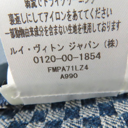 Louis Vuitton 2022 Monogram Leather Patched Damier Pattern Denim Pants Navy 34