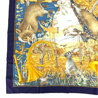 Hermes Carre 90 Chasse Au BOIS Hunting In The Woods Silk Scarf