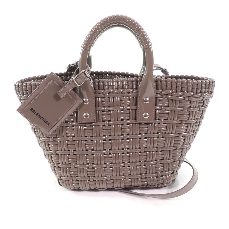 Balenciaga 671342 Bistro XS 2-way Basket Bag With Shoulder Grayish Storage With