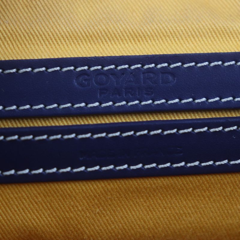 goyard Cupveil PM Canvas Leather Allover Logo Square Shoulder Bag Navy Storage