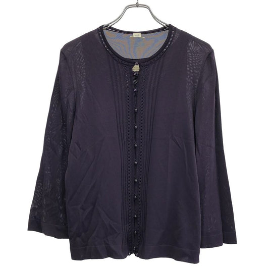 Hermes Rayon Ensemble Cardigan Top in Purple 42