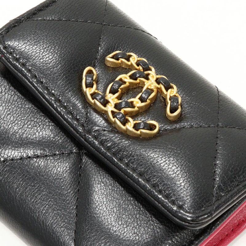 Chanel Trifold Wallet With Coin Purse Chanel 19 Small Flap Wallet Lambskin