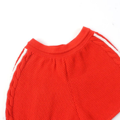 Gucci Adidas 693835 Linen Cotton Trefoil Embroidered Knit Shorts Orange M Made