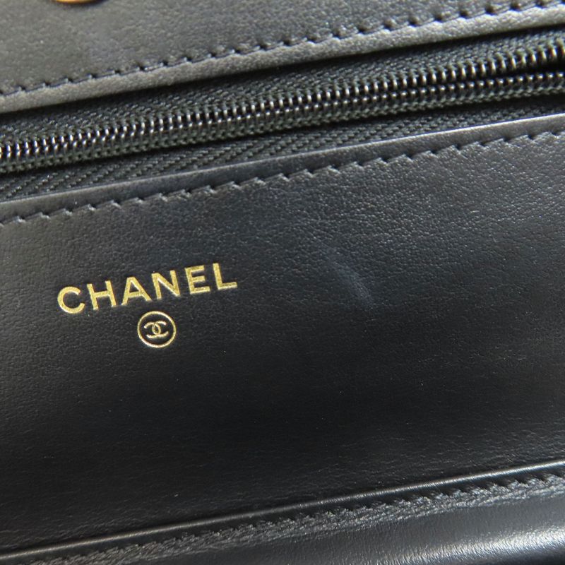 Chanel Chain Wallet Coco Mark Gold Hardware Long Wallet With Coin Purse Tweed