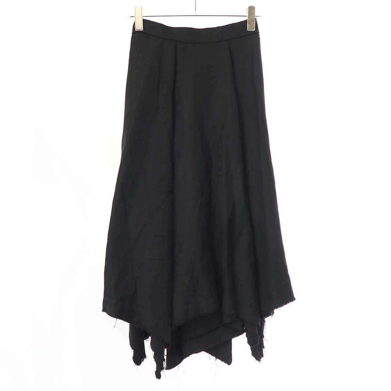 Loewe Emblem Button Asymmetrical Skirt Black