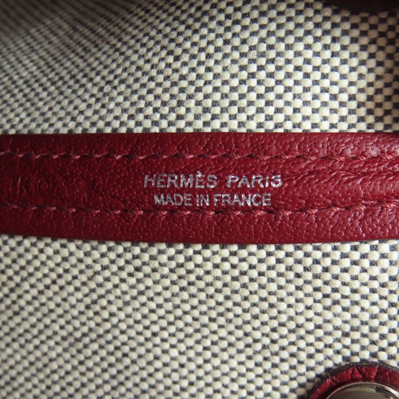 Hermes Garden Party TPM Handbag Canvas Ladies