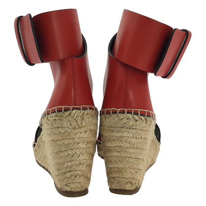 Celine By Phoebe Philo Phoebe Ankle Strap Wedge Sole Sandals - 36 - Beige Red -