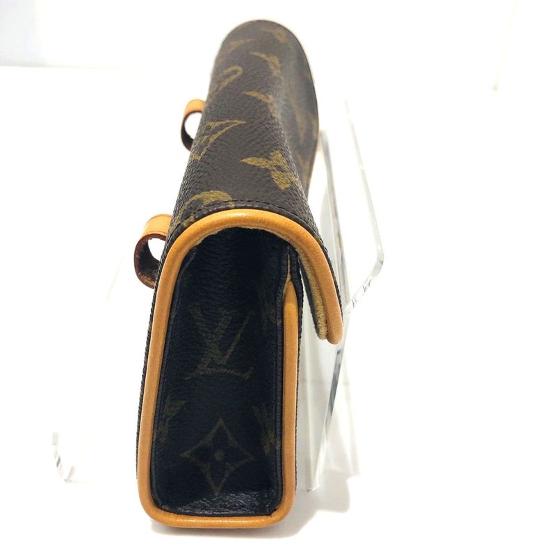 Louis Vuitton Pochette Florentine M51855 Monogram Waist Bag Brown Leather Women