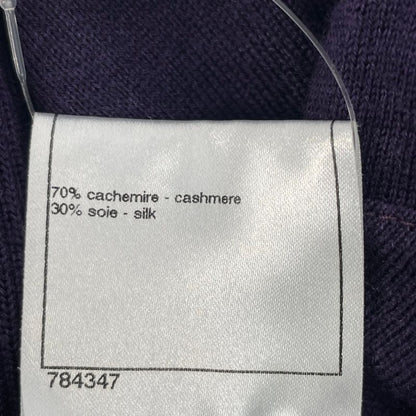 Chanel Top Coco Button Cashmere Silk Knit Purple Size 38