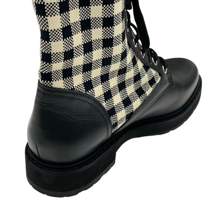 Fendi Rococo Boots Short Boots Shoes Leather Fabric Black Ivory Brown Zucca