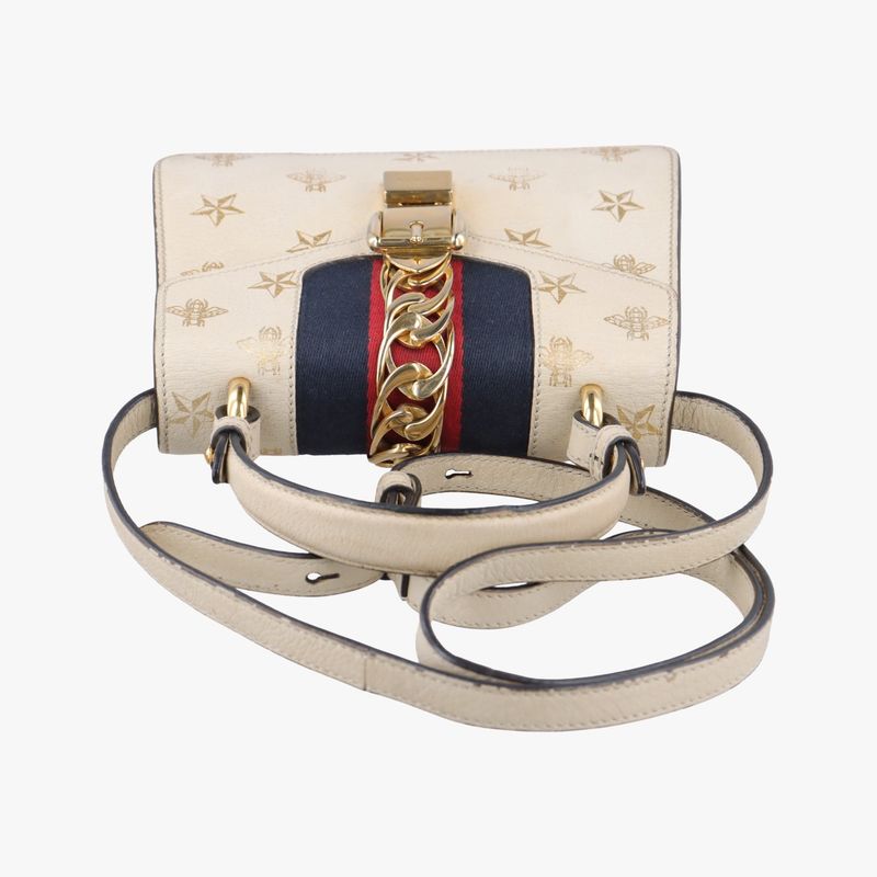 Gucci Sylvie Ivory X Navy X Red Leather 470270 C026707430