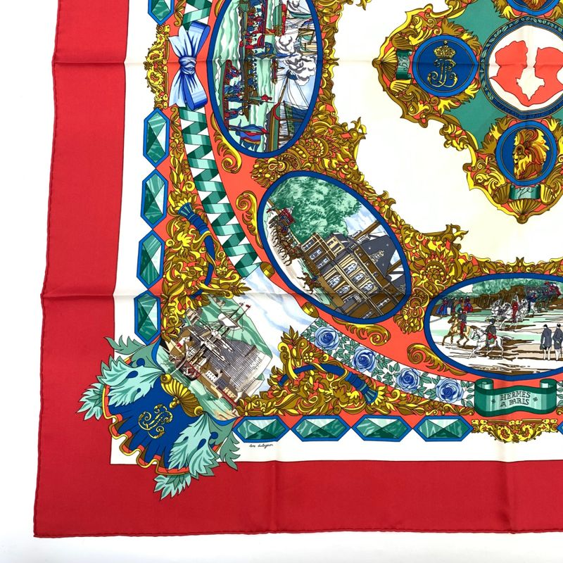 Hermes Carre 90 L'entente Cordiale French-english Alliance Red X Multicolor