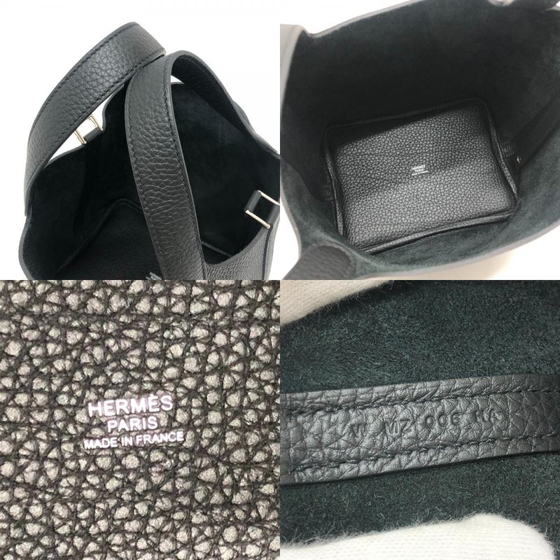 Hermes Handbag Picotin Lock PM Picotin PM Taurillon Clemence Svhardware Black