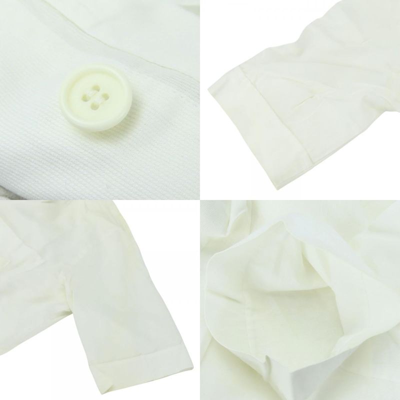 Christian Dior Short Sleeve Shirt L Cotton Rayon White Ribbon Embroidery Tops