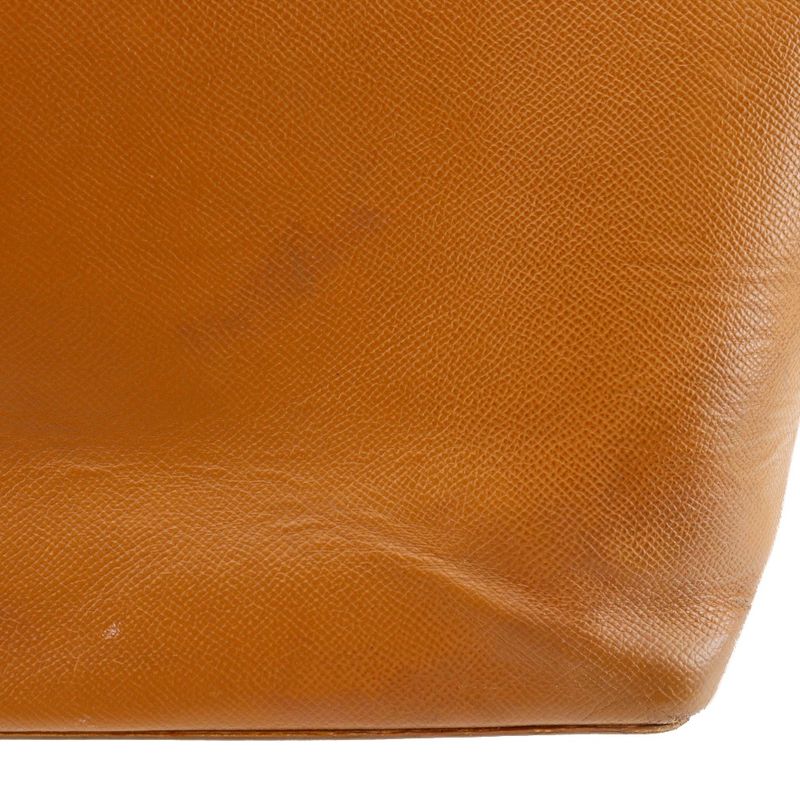 Chanel Logo Charm Leather Brown Women's Tote Bag