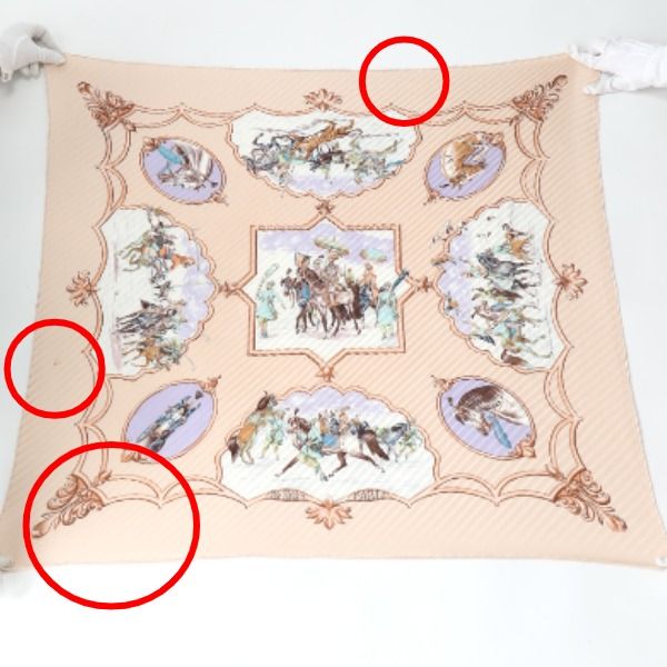 Hermes Pleated Carré Pleated Scarf Mughal Dynasty Horse Scarf Hermes Pink Beige