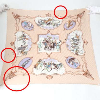 Hermes Pleated Carré Pleated Scarf Mughal Dynasty Horse Scarf Hermes Pink Beige