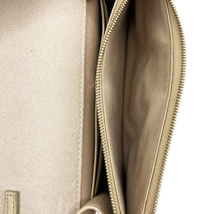 Fendi Multi Studded Chain Wallet Shoulder Bag Leather 8m0346 Beige Gold