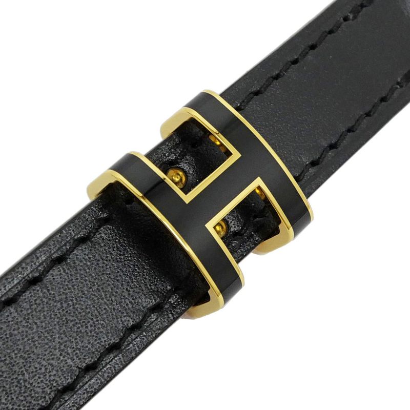 Hermes Belt Pop H Courte 15 85cm (33.46in) Black Gold Hardware B