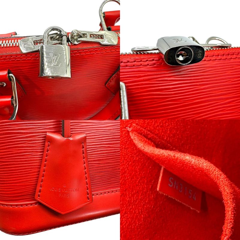 Louis Vuitton Alma Epi Alma Epi Hand Bag M52147 Red Leather with Box Sn3154