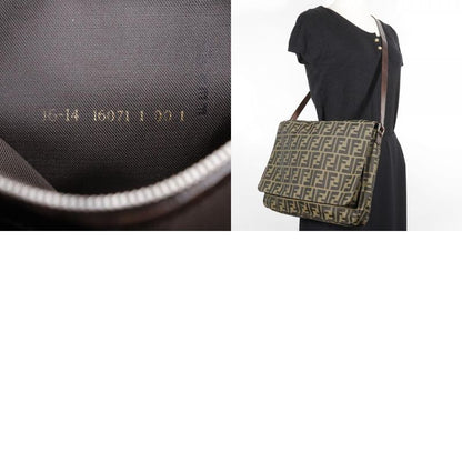 Fendi Zucca Nylon Canvas Brown Unisex Shoulder Bag