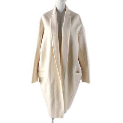Celine 2 8h13/6700 100% Cashmere Egg Crombie Coat Ivory 40 With Hanger Garment