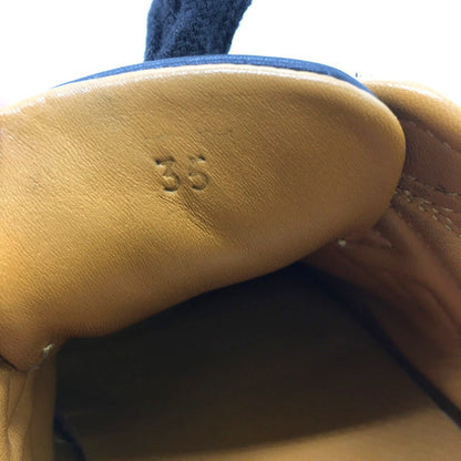 Hermes H Logo Cowhide Calf Classic Black Low Cut Sneakers Women's Black Size