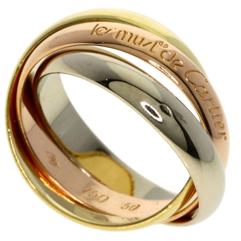 Cartier Trinity #50 Ring 18K Yellow Gold 18K White Gold 18K Pink Gold Ladies